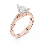 Pear Cut Twisted Pave Diamond Engagement Ring