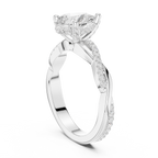 Pear Cut Twisted Pave Diamond Engagement Ring