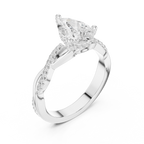 Pear Cut Twisted Pave Diamond Engagement Ring