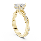 Pear Cut Twisted Pave Diamond Engagement Ring