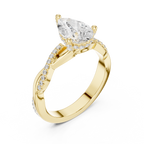 Pear Cut Twisted Pave Diamond Engagement Ring