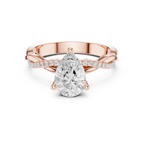 Pear Cut Twisted Pave Diamond Engagement Ring