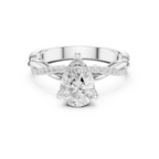Pear Cut Twisted Pave Diamond Engagement Ring