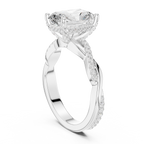 Radiant Cut Twisted Pave Diamond Engagement Ring