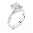 Radiant Cut Twisted Pave Diamond Engagement Ring