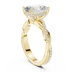 Radiant Cut Twisted Pave Diamond Engagement Ring