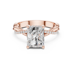 Radiant Cut Twisted Pave Diamond Engagement Ring