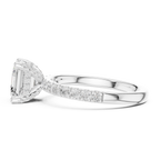 Asscher Cut Pavé Engagement Ring with Hidden Halo