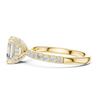 Asscher Cut Pavé Engagement Ring with Hidden Halo