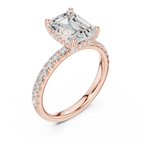 Cushion Cut Hidden Halo Pavé Engagement Ring