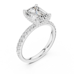 Cushion Cut Hidden Halo Pavé Engagement Ring