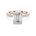 Cushion Cut Hidden Halo Pavé Engagement Ring