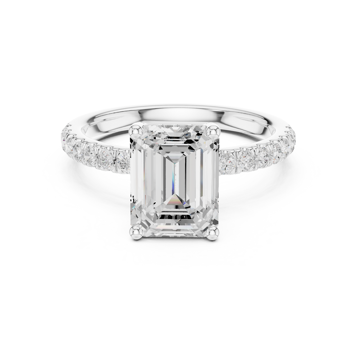 Cushion Cut Hidden Halo Pavé Engagement Ring — Jewelix Atelier
