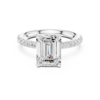 Cushion Cut Hidden Halo Pavé Engagement Ring
