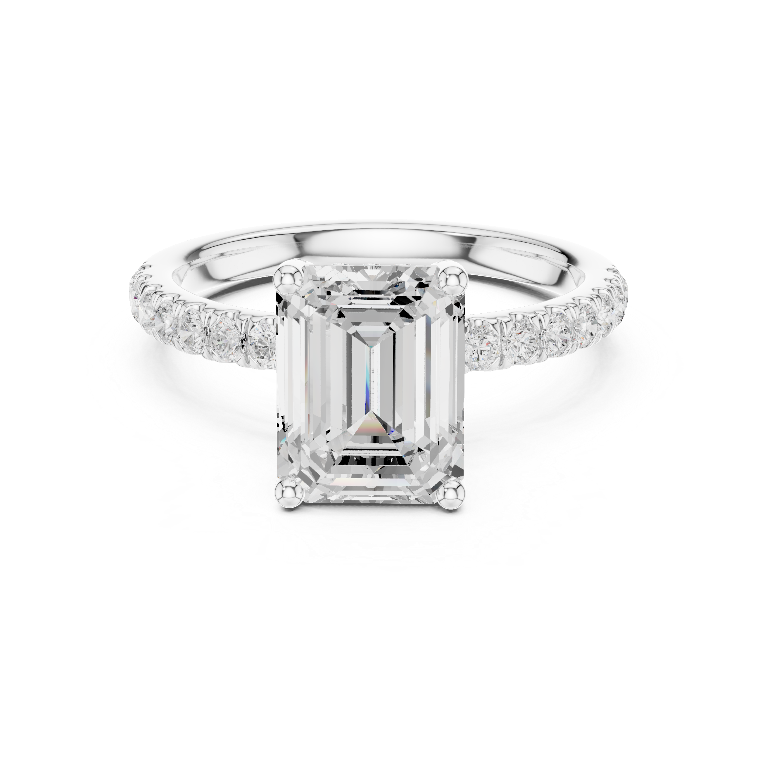 Cushion Cut Hidden Halo Pavé Engagement Ring