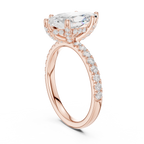 Marquise Cut Hidden Halo Pavé Engagement Ring