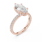 Marquise Cut Hidden Halo Pavé Engagement Ring