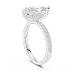 Marquise Cut Hidden Halo Pavé Engagement Ring