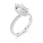 Marquise Cut Hidden Halo Pavé Engagement Ring