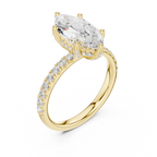 Marquise Cut Hidden Halo Pavé Engagement Ring
