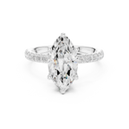 Marquise Cut Hidden Halo Pavé Engagement Ring