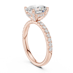 Oval Cut Hidden Halo Pavé Engagement Ring