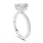 Oval Cut Hidden Halo Pavé Engagement Ring