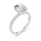 Oval Cut Hidden Halo Pavé Engagement Ring