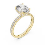 Oval Cut Hidden Halo Pavé Engagement Ring