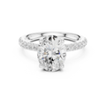 Oval Cut Hidden Halo Pavé Engagement Ring