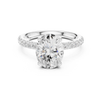 Oval Cut Hidden Halo Pavé Engagement Ring