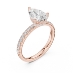 Pear Cut Hidden Halo Pavé Engagement Ring