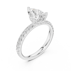 Pear Cut Hidden Halo Pavé Engagement Ring