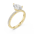 Pear Cut Hidden Halo Pavé Engagement Ring