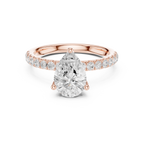 Pear Cut Hidden Halo Pavé Engagement Ring
