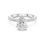 Pear Cut Hidden Halo Pavé Engagement Ring
