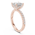 Princess Cut Hidden Halo Pavé Engagement Ring