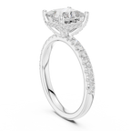 Princess Cut Hidden Halo Pavé Engagement Ring