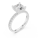 Princess Cut Hidden Halo Pavé Engagement Ring