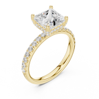 Princess Cut Hidden Halo Pavé Engagement Ring