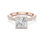 Princess Cut Hidden Halo Pavé Engagement Ring