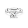 Princess Cut Hidden Halo Pavé Engagement Ring