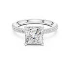 Princess Cut Hidden Halo Pavé Engagement Ring