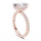 Radiant Cut Hidden Halo Pavé Engagement Ring