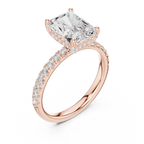 Radiant Cut Hidden Halo Pavé Engagement Ring