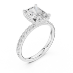 Radiant Cut Hidden Halo Pavé Engagement Ring