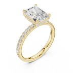 Radiant Cut Hidden Halo Pavé Engagement Ring