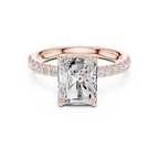 Radiant Cut Hidden Halo Pavé Engagement Ring