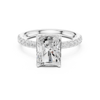 Radiant Cut Hidden Halo Pavé Engagement Ring