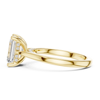 Emerald Cut Hidden Halo Diamond Engagement Ring with Pavé Bridge